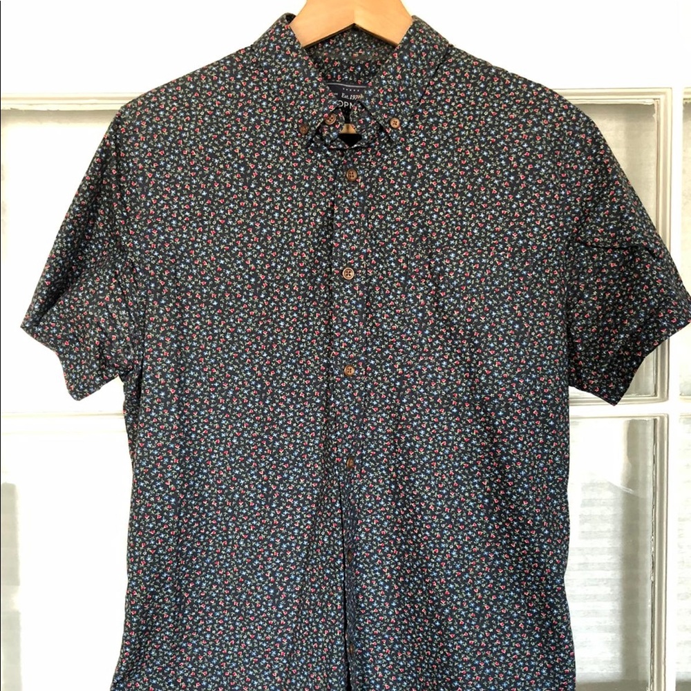 Topman Floral Button Down Shirt